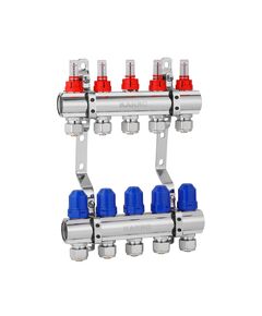 Колектор в зборі Karro 5 виходів з євроконусами, хромований KR-20160, фото  | SNABZHENIE.com.ua