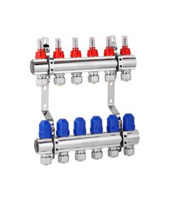 Колектор Karro на 6 виходів з євроконусами, хромований KR-20160, фото  | SNABZHENIE.com.ua