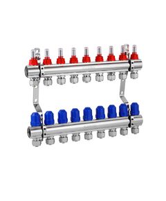 Коллектор Karro хромированный на 9 выходов с евроконусами, фото  | SNABZHENIE.com.ua