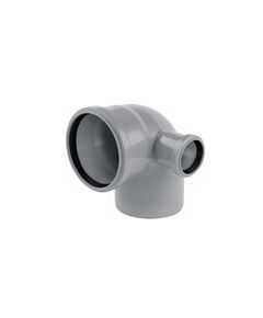 Колено двухплоскостное Rozma 110х90° для канализации с отводом 50 мм вправо, фото  | SNABZHENIE.com.ua
