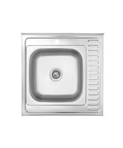 Кухонна накладна мийка Kroner KRP Dekor 6060L (0,6 мм), фото  | SNABZHENIE.com.ua