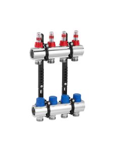 Колектор STA 4 виходи 1x3/4, без євроконусів, нікельований, фото  | SNABZHENIE.com.ua