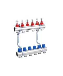 Коллектор STA на 6 выходов 1х3/4, никелированный, без евроконусов, фото  | SNABZHENIE.com.ua