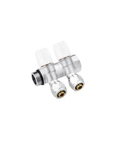 Колектор Karro Super 2 виходи 3/4 x 16 ВН, нікельований KR-17021, фото  | SNABZHENIE.com.ua