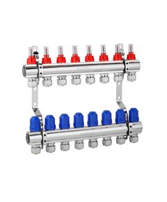 Колектор Karro на 8 виходів з євроконусами, хромований KR-20160, фото  | SNABZHENIE.com.ua