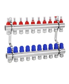 Колектор Karro на 10 виходів з євроконусами, хромований KR-20160, фото  | SNABZHENIE.com.ua