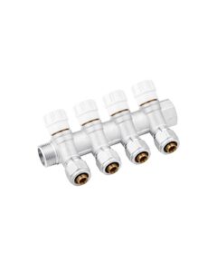 Колектор з перекриттям Karro 4 виходи 3/4 x16 ВН нікельований KR-17020, фото  | SNABZHENIE.com.ua