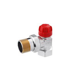 Кран термостатичний кутовий Karro 1 ВН нікельований KR-737B 1/2, фото  | SNABZHENIE.com.ua