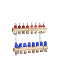 Колектор STA на 8 виходів 1x3/4 з євроконусами, латунний, в зборі, фото  | SNABZHENIE.com.ua