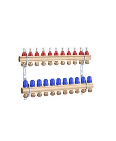 Коллектор STA 11 выходов 1х3/4 с евроконусами, латунный, фото  | SNABZHENIE.com.ua