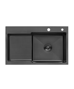 Кухонна мийка Kroner KRP PVD Schwarze 7848RHM (3,0/1,0 мм), фото  | SNABZHENIE.com.ua