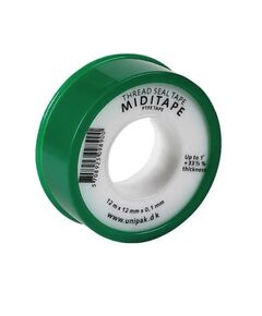 Фум лента Miditape (13,2m x 12mm x 0,1mm) + 10%, щільність 0,35 g/cm&sup3;, фото  | SNABZHENIE.com.ua