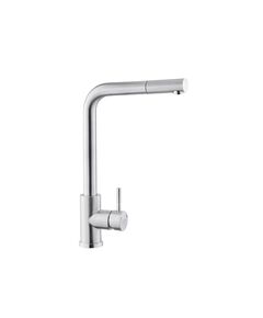 Смеситель для кухни Kroner KRP с выдвижным изливом, нержавейка, фото  | SNABZHENIE.com.ua