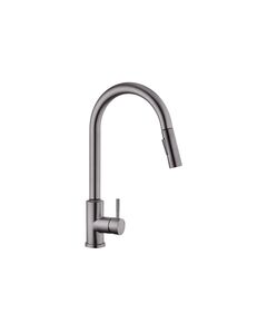 Змішувач для кухні Kroner KRP Нержавіюча сталь Класичний з виїзним виливом, фото  | SNABZHENIE.com.ua