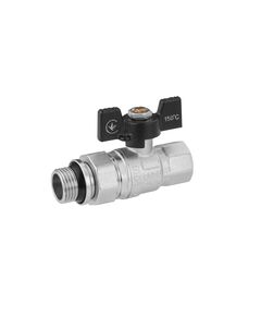 Кран-американка WaGa 1/2 PN40 прямий шаровий з бабочкою, нікель, фото  | SNABZHENIE.com.ua