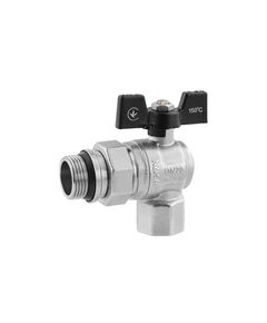 Кран-американка шаровой угловой Kroner 3/4" ВН PN40 бабочка, никелированный, фото  | SNABZHENIE.com.ua