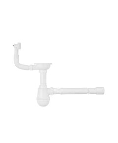 Сифон для кухонної мийки Agua KS02 3 1/2 з квадратним переливом, фото  | SNABZHENIE.com.ua