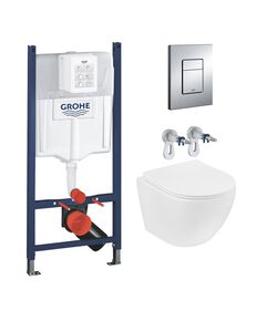 Комплект 4 в 1: Інсталяція GROHE Rapid SL + Унітаз Kroner Harz безободковий, фото  | SNABZHENIE.com.ua