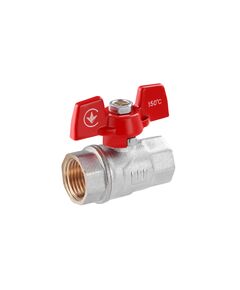 Кран кульовий WaGa 1/2 ВВ PN40, никельований з бабочкою, фото  | SNABZHENIE.com.ua