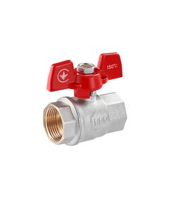 Шаровий кран WaGa 3/4 ВВ PN40 з бабочкою, нікельований, фото  | SNABZHENIE.com.ua