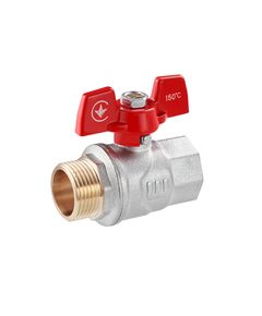 Кран кульовий WaGa 3/4 ВН PN40 з бабочкою, нікельований, фото  | SNABZHENIE.com.ua