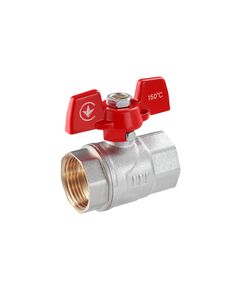 Кран кульовий WaGa 1 ВВ PN40, нікельований, бабочка, фото  | SNABZHENIE.com.ua