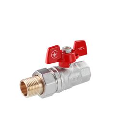 Кран-американка кульовий прямий WaGa 1/2 PN40 бабочка, нікель, фото  | SNABZHENIE.com.ua