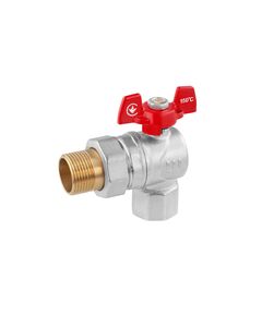 Кран-американка шаровий кутовий WaGa 3/4 PN40 бабочка, никельований, фото  | SNABZHENIE.com.ua