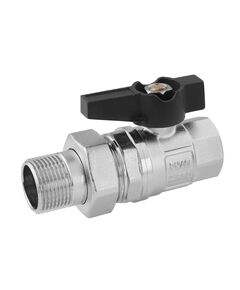 Кран-американка шаровой прямой Karro "Uno Black" 3/4" ВН PN40 бабочка, фото  | SNABZHENIE.com.ua