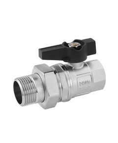 Кран-американка шаровой прямой Karro "Uno Black" 1" ВН PN40 бабочка, фото  | SNABZHENIE.com.ua