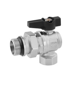 Кран-американка шаровой угловой Karro "Uno Black" 1" ВН PN40 бабочка, фото  | SNABZHENIE.com.ua