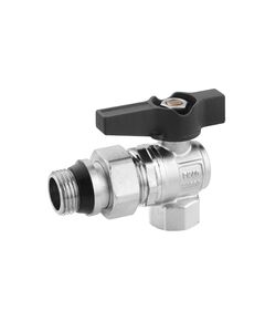 Кран-американка шаровой угловой с антипротеканием Karro "Uno Black" 1/2" ВН PN40 бабочка, фото  | SNABZHENIE.com.ua