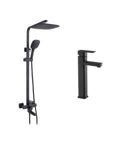 Набор 2 в 1 душевая система Kroner Edelstahl Kubus-SCH063 + смеситель Edelstahl Kubus-SCH010-3, фото  | SNABZHENIE.com.ua