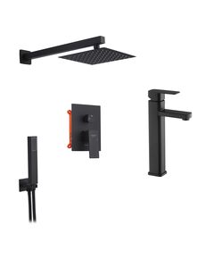 Набор 2 в 1 душевая система Kroner Edelstahl Kubus-SCH082 + смеситель Edelstahl Kubus-SCH010-3, фото  | SNABZHENIE.com.ua