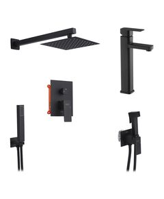 Набор 3 в 1 душевая система Kroner Edelstahl Kubus-SCH082 + смеситель Edelstahl Kubus-SCH010-3 + смеситель Edelstahl Kubus-SCH053, фото  | SNABZHENIE.com.ua