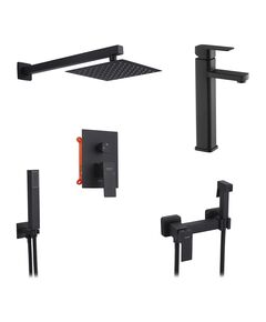 Набор 3 в 1 душевая система Kroner Edelstahl Kubus-SCH082 + смеситель Edelstahl Kubus-SCH010-3 + смеситель Edelstahl Kubus-SCH052, фото  | SNABZHENIE.com.ua