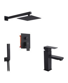 Набор 2 в 1 душевая система Kroner Edelstahl Kubus-SCH082+ смеситель Edelstahl Kubus-SCH010, фото  | SNABZHENIE.com.ua