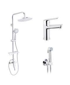 Набор 3 в 1 душевая система Kroner Armada-C064K + смеситель Hagen-C010 + смеситель Bidet-C082, фото  | SNABZHENIE.com.ua