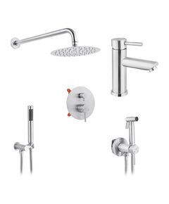 Набор 3 в 1 душевая система Kroner Edelstahl Klassisch-ESG082 + смеситель Edelstahl Klassisch-ESG010 + смеситель Edelstahl Klassisch -ESG053, фото  | SNABZHENIE.com.ua