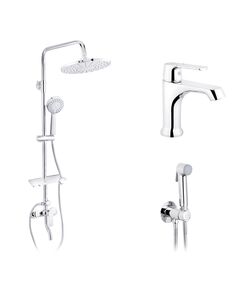 Набор 3 в 1 душевая система Kroner Armada-C064K + смеситель Armada-C010 + смеситель Bidet-C082, фото  | SNABZHENIE.com.ua