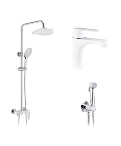 Набор 3 в 1 душевая система Kroner Armada-W063 + смеситель Armada-W010 + смеситель Bidet-C082, фото  | SNABZHENIE.com.ua