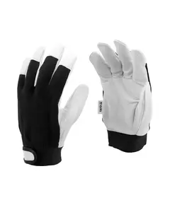 Перчатки рабочие бело-черные YATO хлопок + кожа, размер 10 (YT-74640), фото  | SNABZHENIE.com.ua