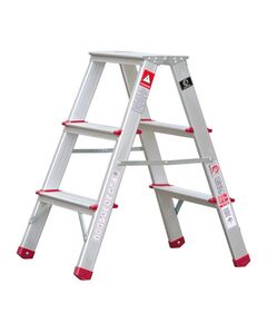 Сходи алюмінієві двосторонні 3 ступені, висота 668 мм, INTERTOOL, фото  | SNABZHENIE.com.ua
