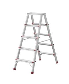 Сходи алюмінієві двосторонні 5 ступенів, 1094 мм INTERTOOL LT-1105, фото  | SNABZHENIE.com.ua