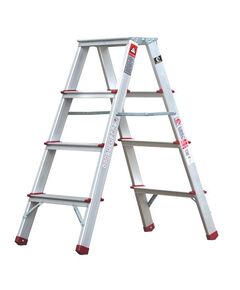 Сходи алюмінієві двосторонні 4 ступені, 876 мм, INTERTOOL LT-1104, фото  | SNABZHENIE.com.ua