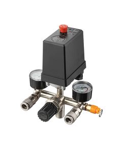 Пресостат 380В в зборі 10 bar (пресостат, редуктор, 2 манометра, запобіжний клапан, два виходи), фото  | SNABZHENIE.com.ua