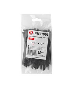 Хомут пластиковий 2,5x100 мм чорний, 100 шт, INTERTOOL TC-2511, фото  | SNABZHENIE.com.ua