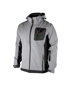 Куртка SOFTSHELL світло-сіра-чорна з капюшоном, розмір XXXL INTERTOOL, фото  | SNABZHENIE.com.ua
