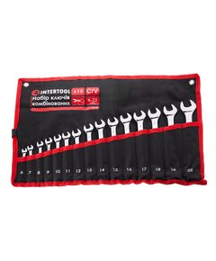 Набір комбінованих ключів 15 шт., 6-22 мм, PROF, чохол INTERTOOL XT-1514, фото  | SNABZHENIE.com.ua