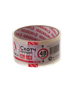 Скотч прозрачный INTERTOOL KT-0901, 48мм*25м, 52мкм, фото  | SNABZHENIE.com.ua